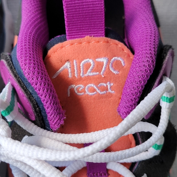 NIKE AIR MAX!!!270 React (GS) Shoes Kinetic Green Blue Pink - Picture 11 of 13